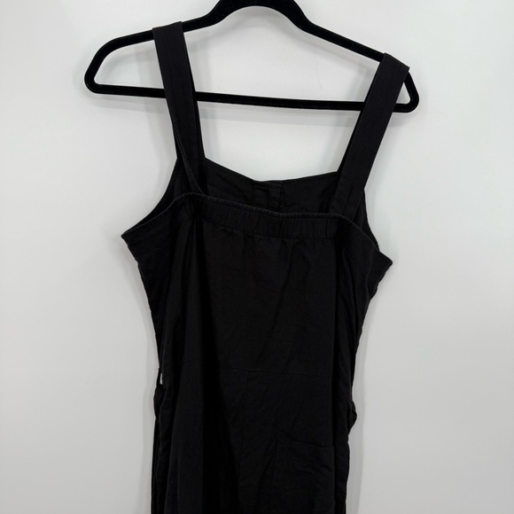 EVERLANE The Linen Picnic Jumpsuit Black Sleeveless Button-Up Size 8 - Picture 8 of 12